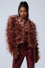 PIPER TEXTURED FAUX FUR COAT