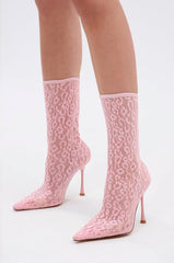 AZALEA WANG NICKLAS PINK LEOPARD STILETTO BOOTIE