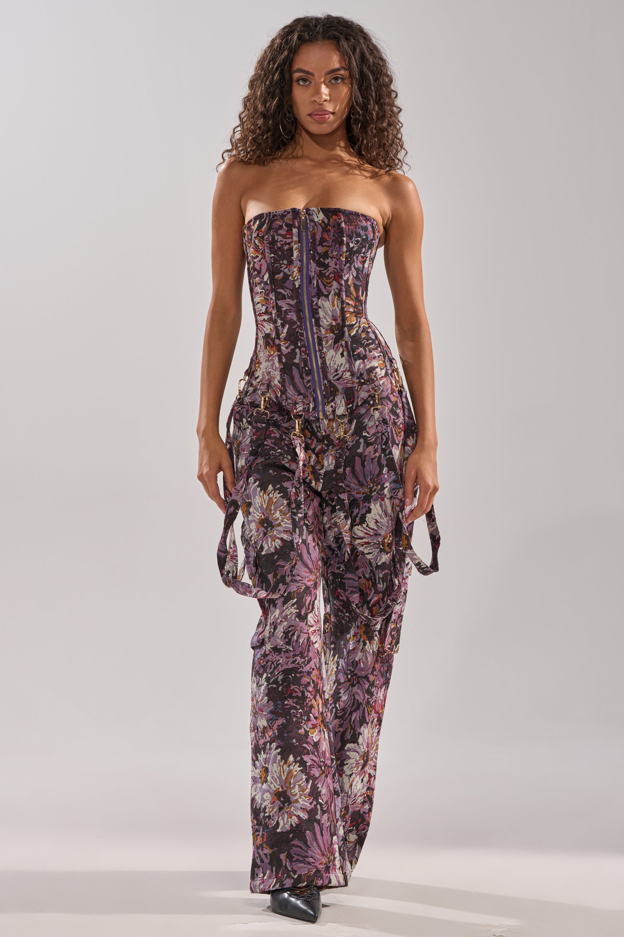 ABOVE THE MIDDLE FLORAL CORSET
