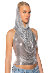 IN MY MIND HOODED CHAINMAIL TOP