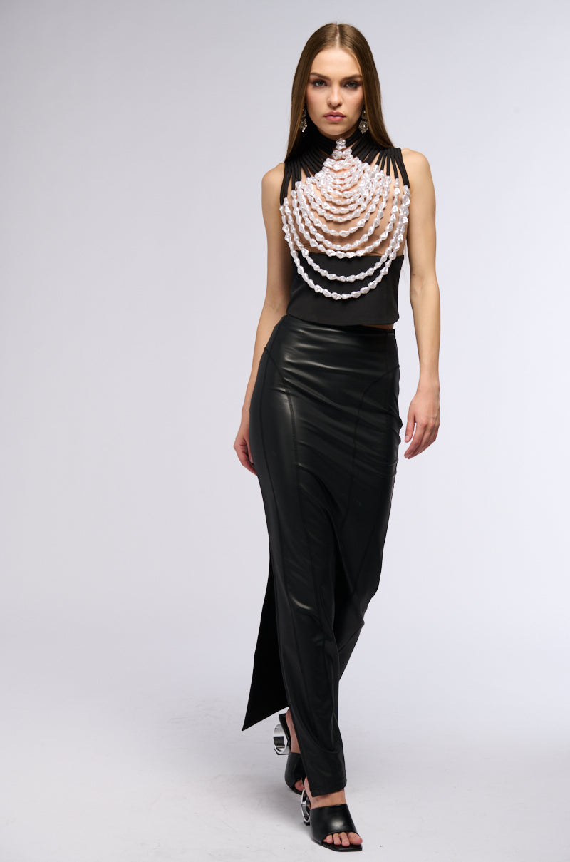 NEVER LOSE ME BEADED TOP